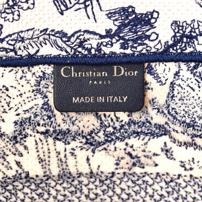 Christian Dior Canvas Embroidered Medium Dioriviera Toile De Jouy Book Tote Blue 6 of 8
