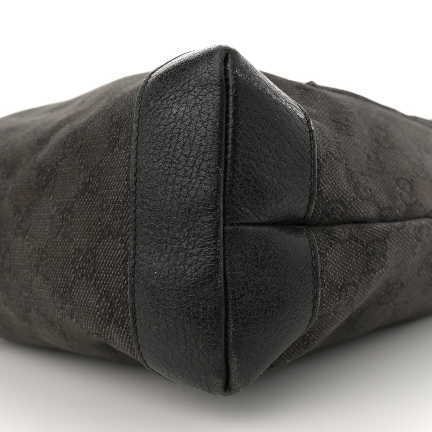 Nylon Calfskin Monogram Tall Tote Dark Brown