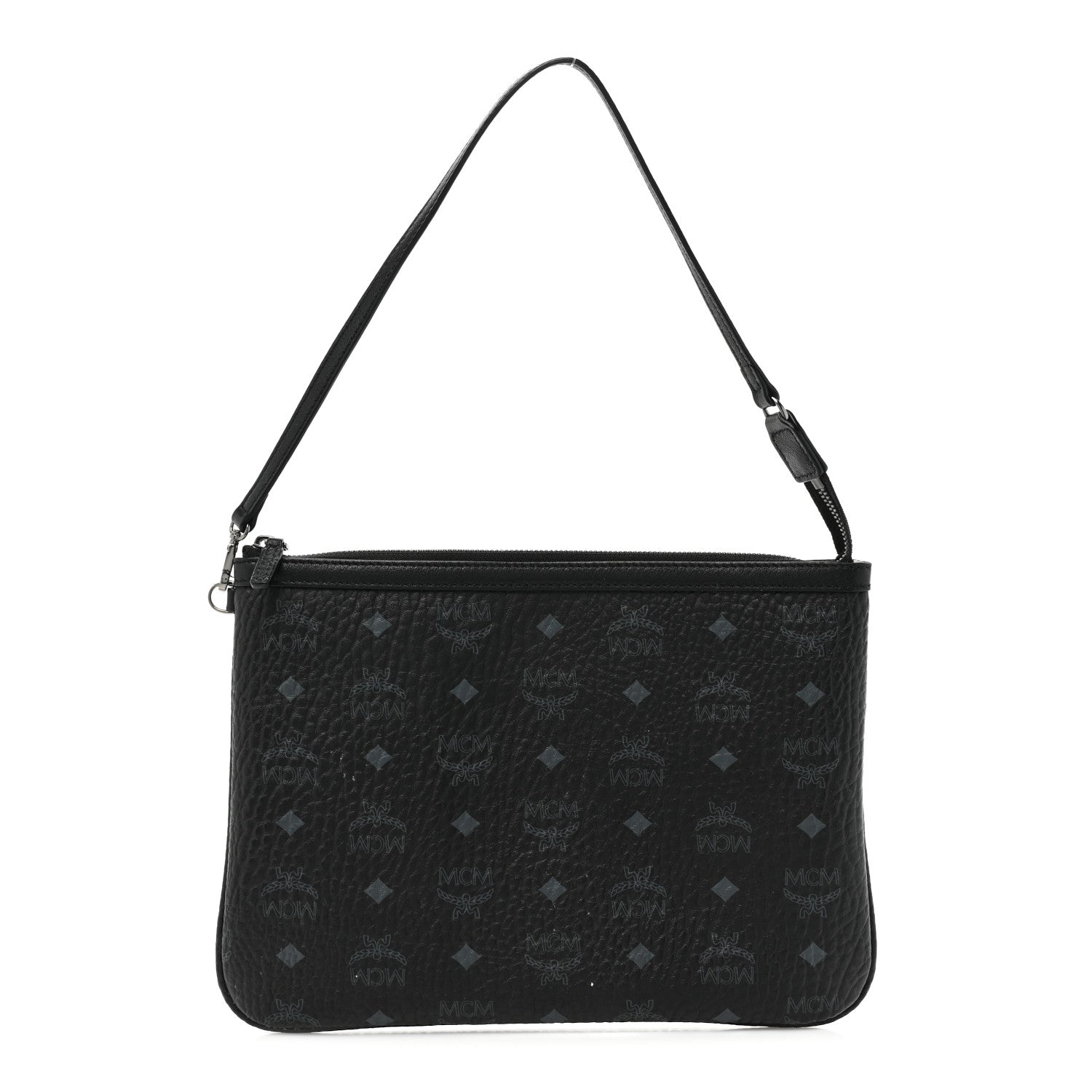 MCM Visetos Liz Shopper Tote Pouch Black 1 of 14