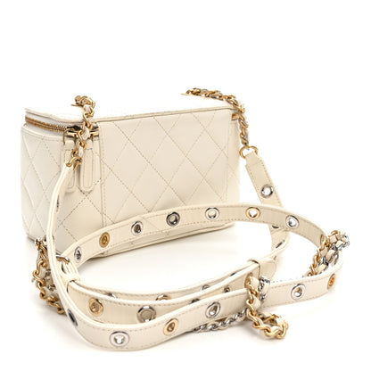 Chanel Lambskin Quilted Punk Essentials Vanity Case With Chain White 3 of 12