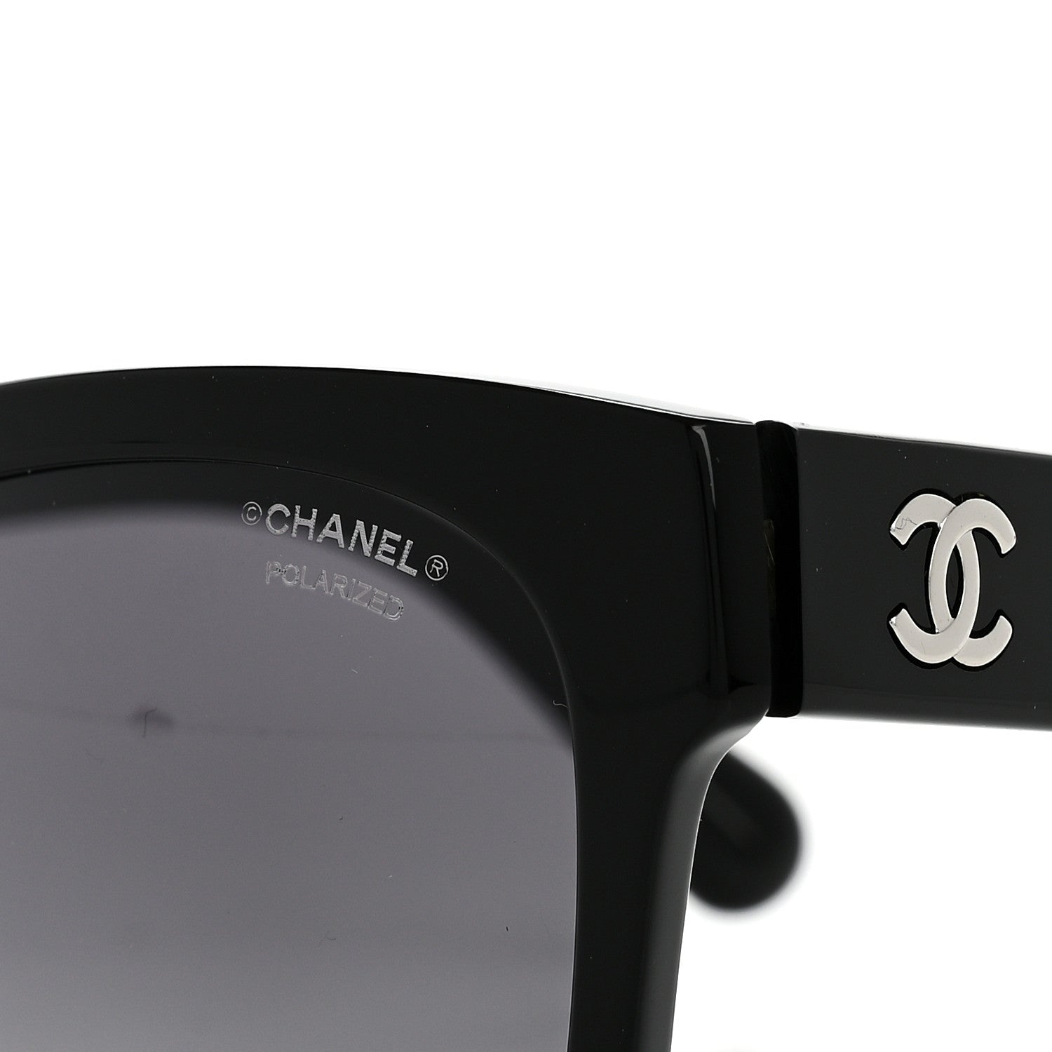 Chanel Acetate Polarized Square CC Sunglasses 5380-A Black 7 of 8