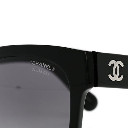 Chanel Acetate Polarized Square CC Sunglasses 5380-A Black 7 of 8