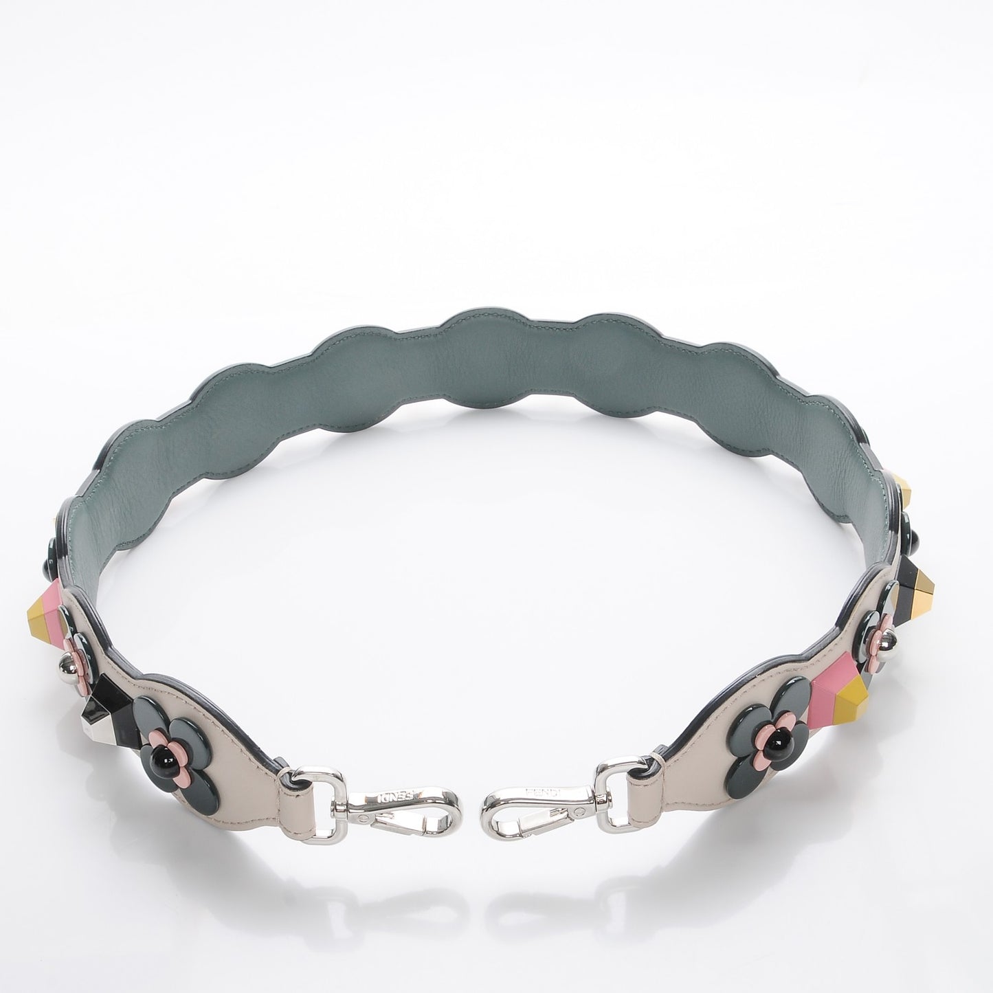 Vitello Dolce Plexiglass Flowerland Studded Strap You Camelia Multicolor