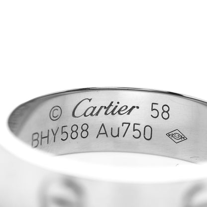 Cartier 18K White Gold 5.5mm LOVE Ring 58 8.25 4 of 4