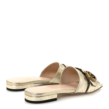 Gucci Galassia GG Marmont Flat Slide Sandals 35.5 Platino 5 of 10