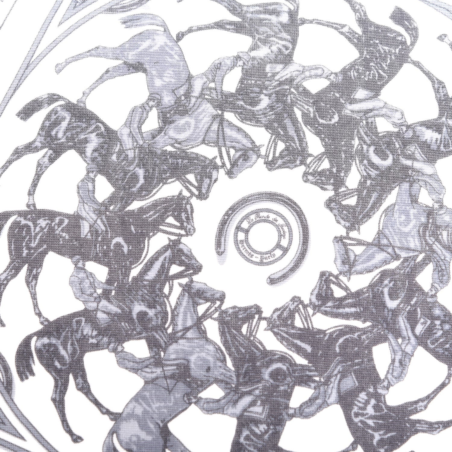 Hermes Silk A Cheval Sur Mon Carre Scarf 90 Black White 4 of 6