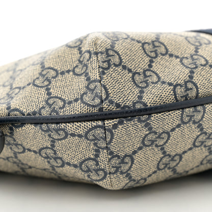 Gucci GG Supreme Monogram Textured Dollar Calfskin Web Small Ophidia Half Moon Hobo Beige Blue 9 of 10