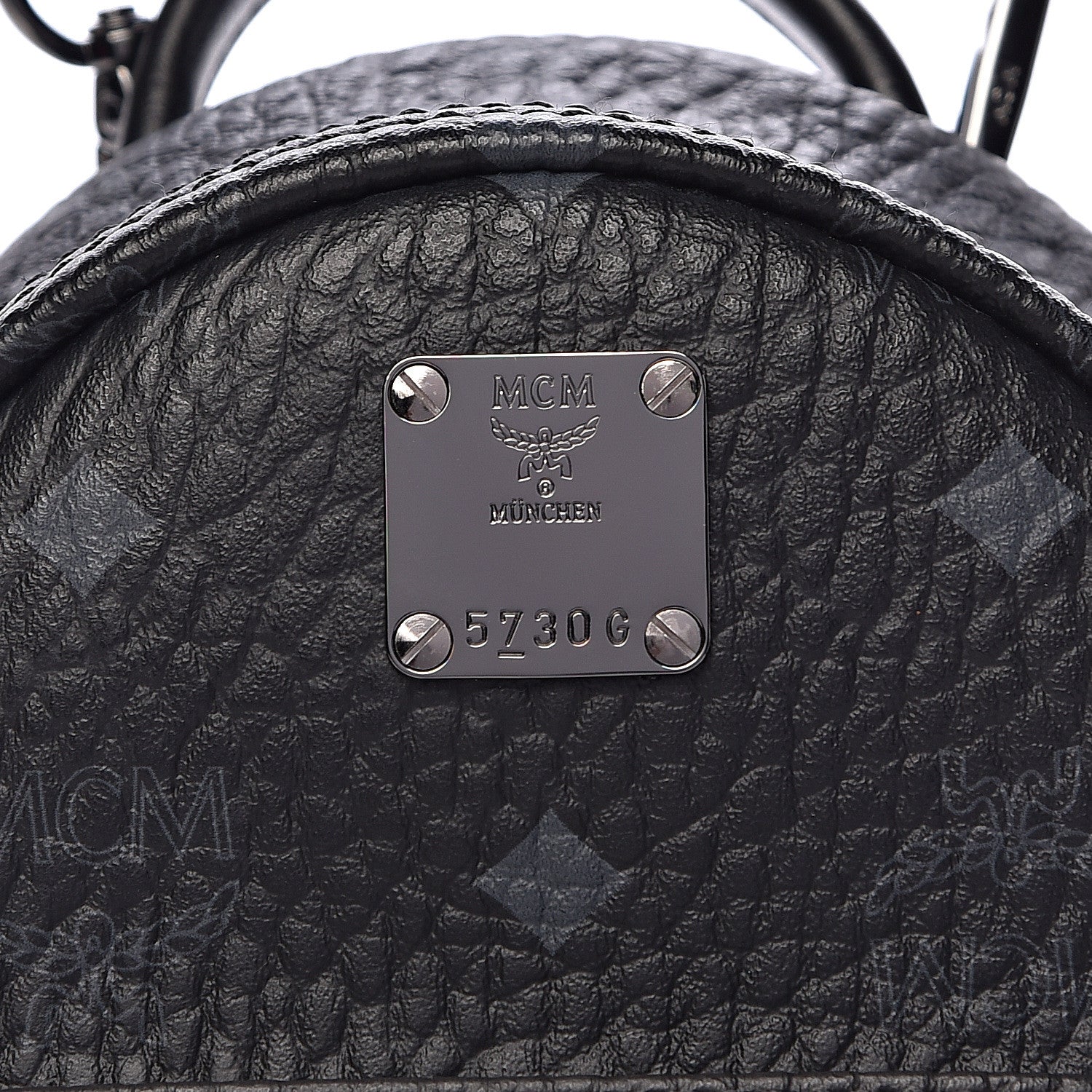 MCM Visetos Side Stud X-Mini Stark Bebe Boo Backpack Black 10 of 10