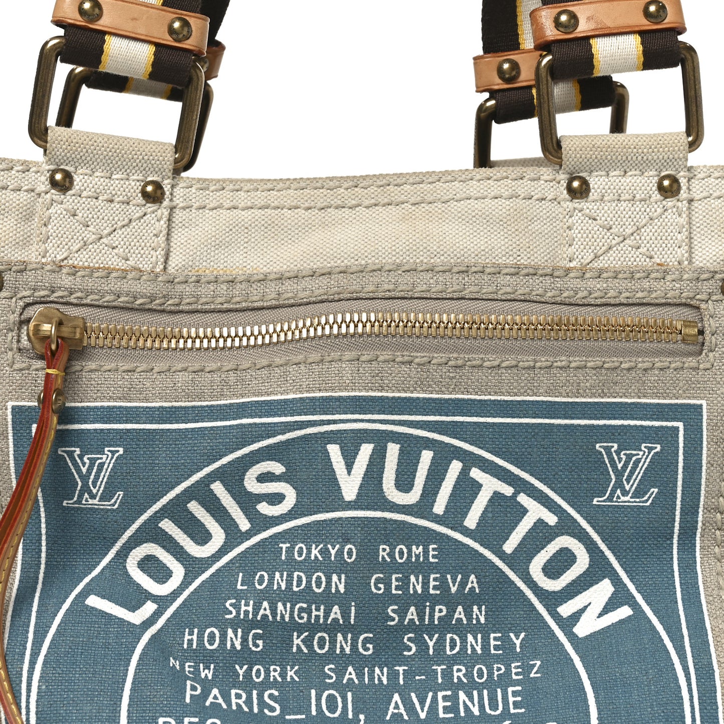 Toile Globe Shopper Cabas MM Blue