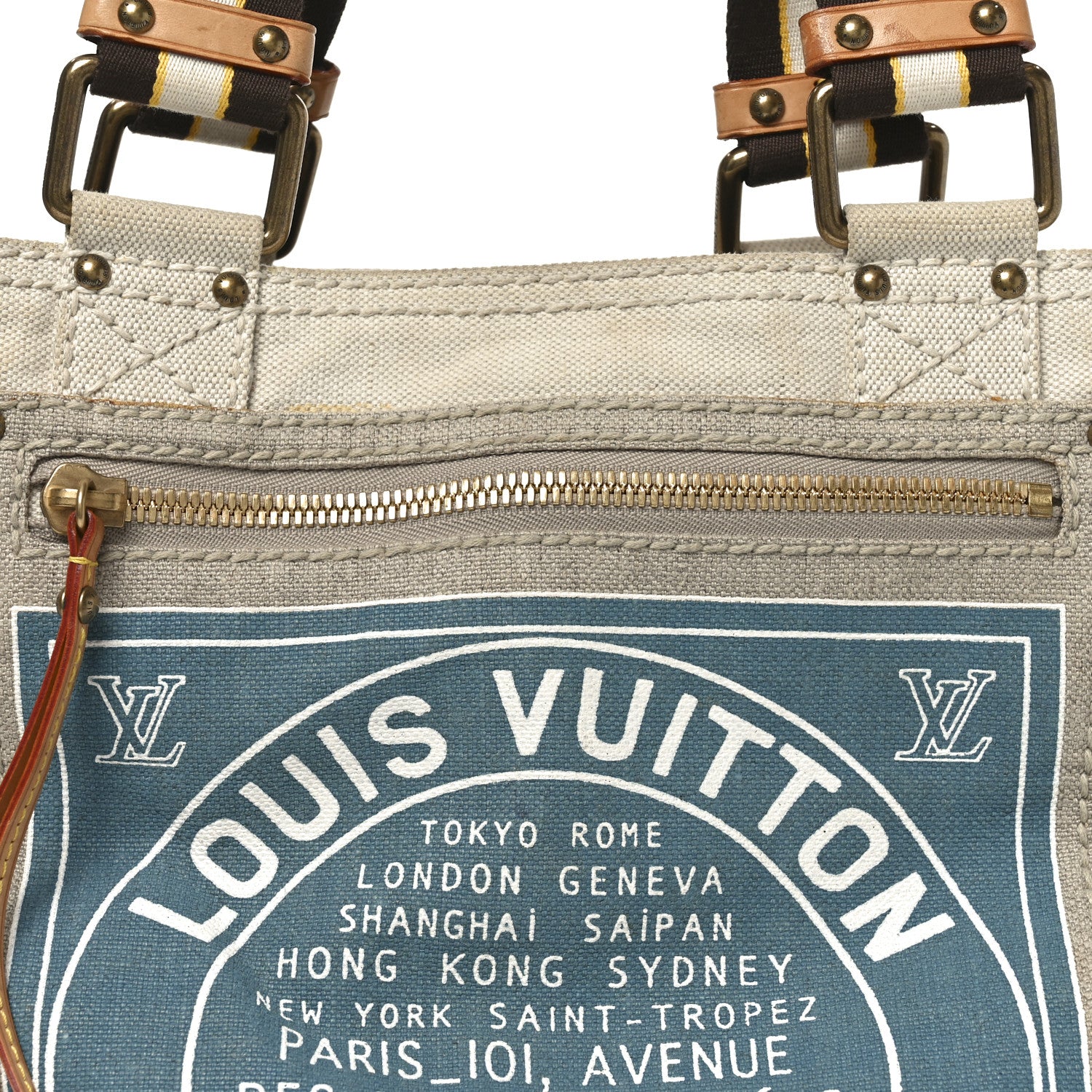 Louis Vuitton Toile Globe Shopper Cabas MM Blue 7 of 9