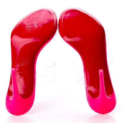 Christian Louboutin Patent PVC Just Nothing 85 Slide Sandals 36 Magnifique 7 of 9