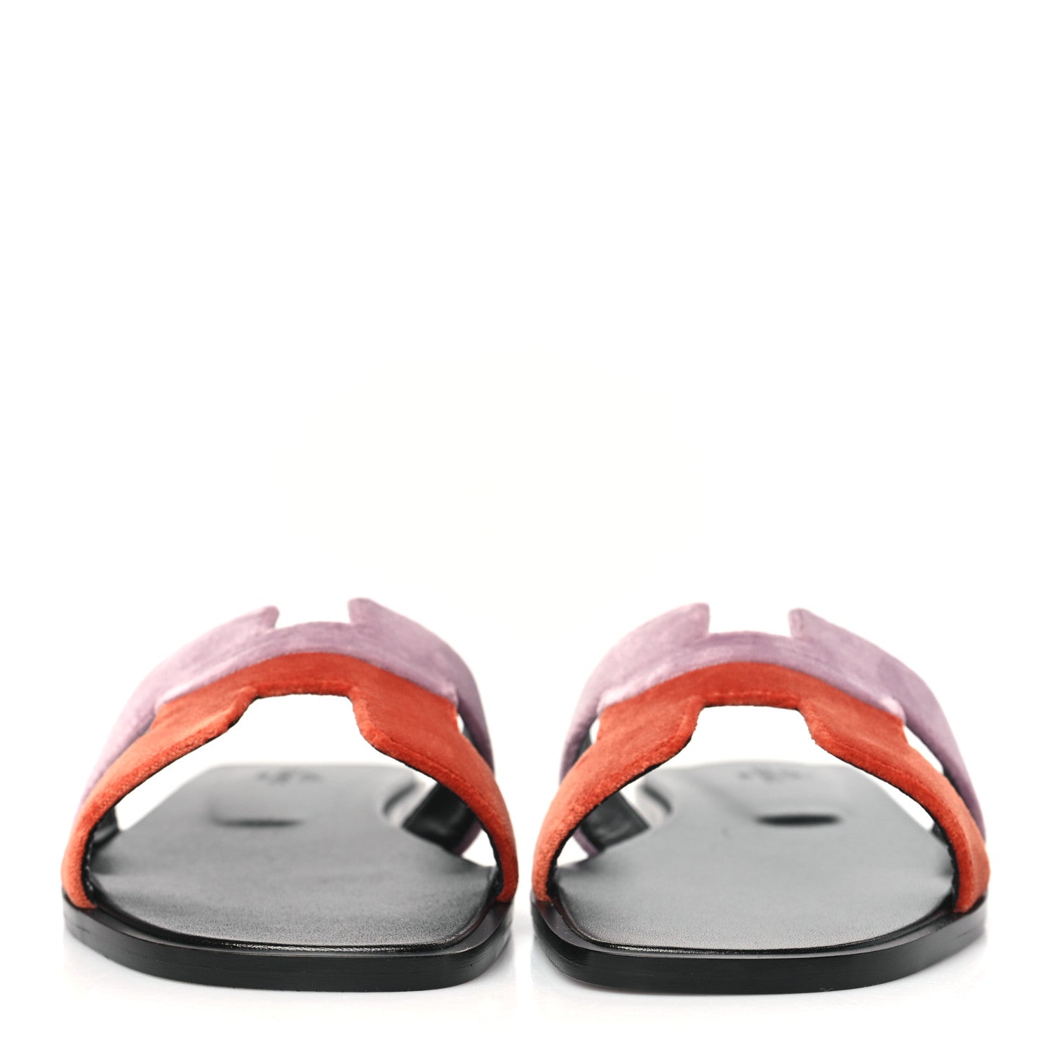 Hermes Velvet Lambskin Oran Sandals 37 Bruyère Orange Canyon 2 of 9