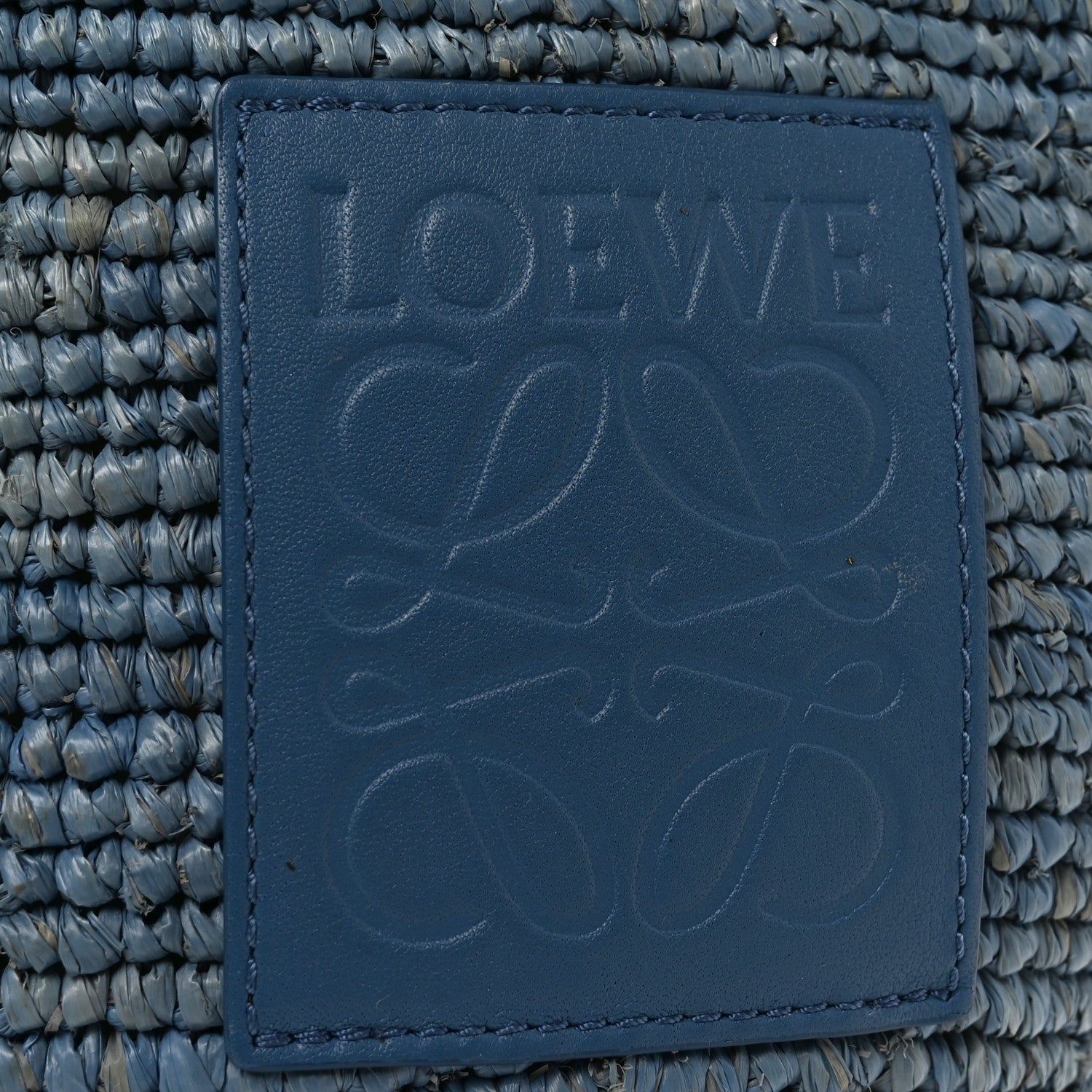 Loewe Raffia Mini Slit Tote Bag Blue 6 of 10