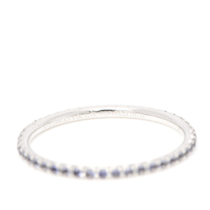 Tiffany 18K White Gold Aquamarine Metro Ring 7 3 of 4