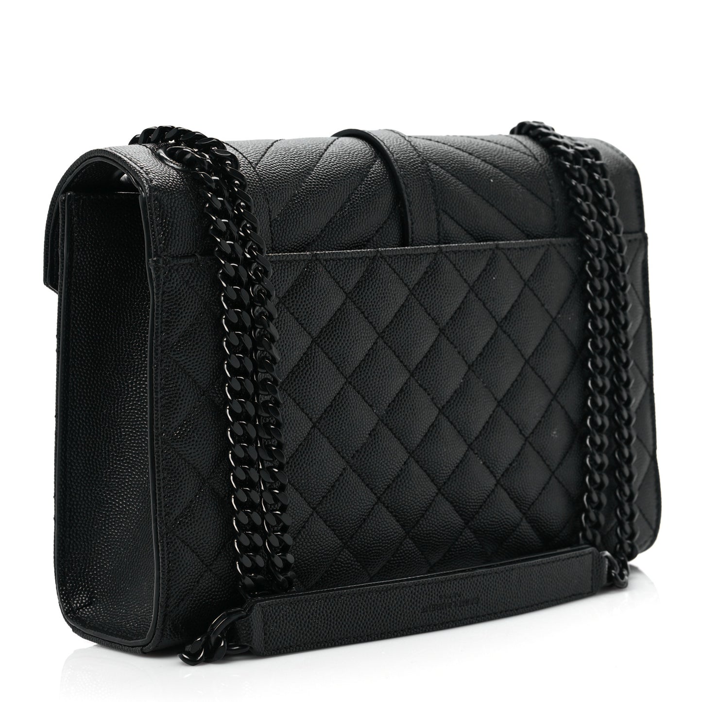 Grain De Poudre Textured Mixed Matelasse Triquilt Medium Monogram Satchel Black