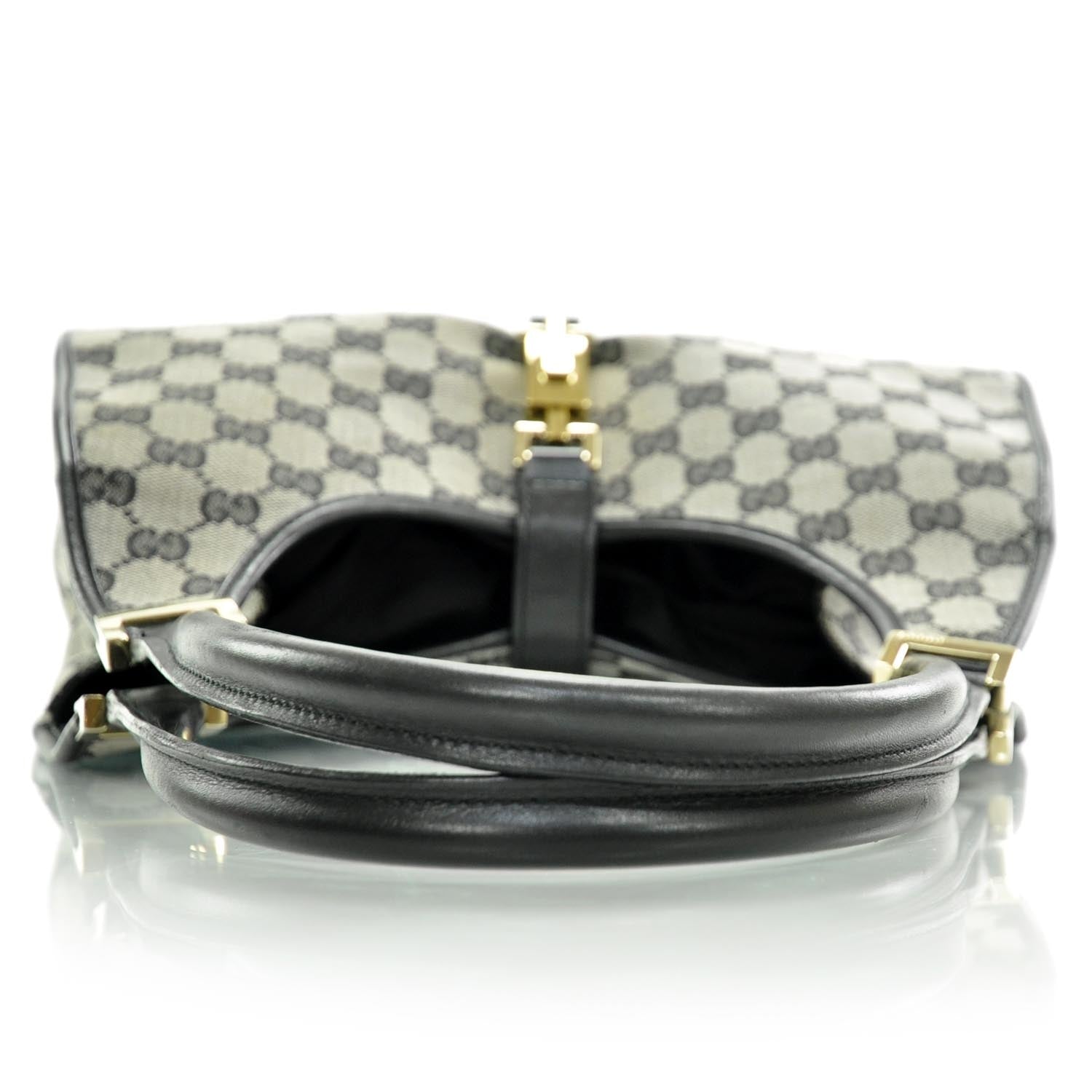 Gucci Monogram Bardot Shoulder Bag Black 7 of 10