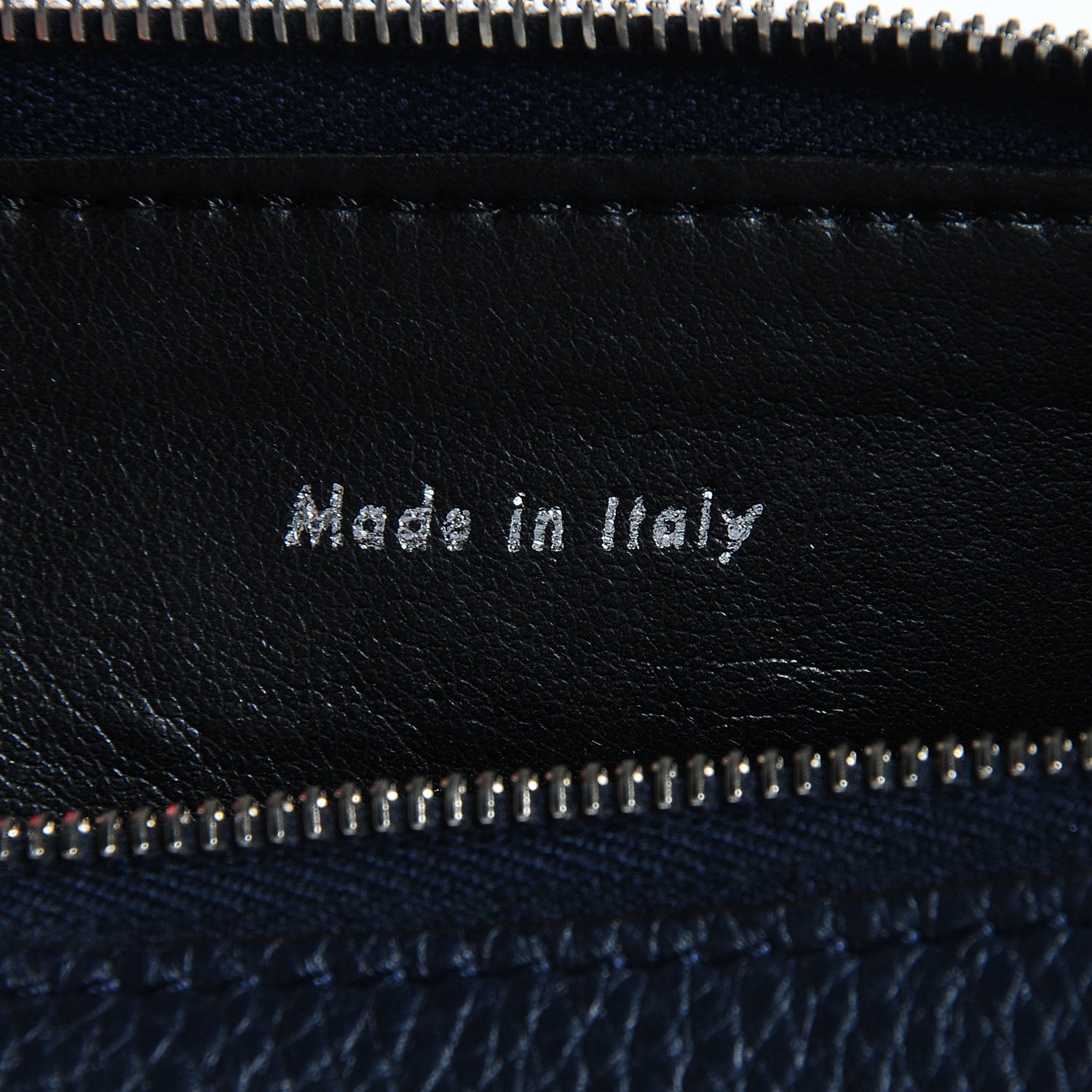 Celine Textured Calfskin Cosmetic Pouch Bag Navy 6 of 9