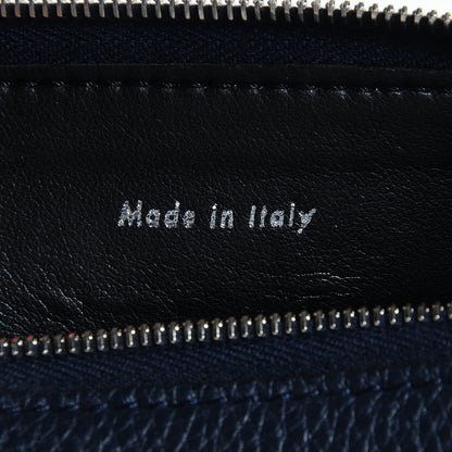 Celine Textured Calfskin Cosmetic Pouch Bag Navy 6 of 9