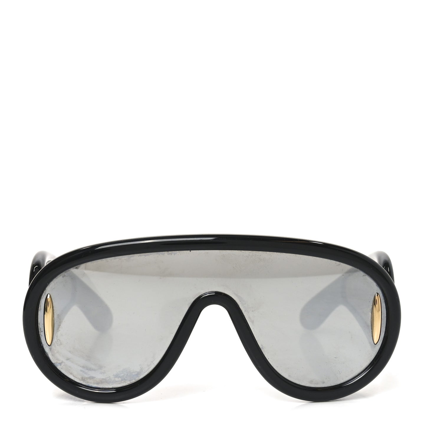 Acetate Mirrored Anagram Wave Mask Sunglasses LW40108I Black