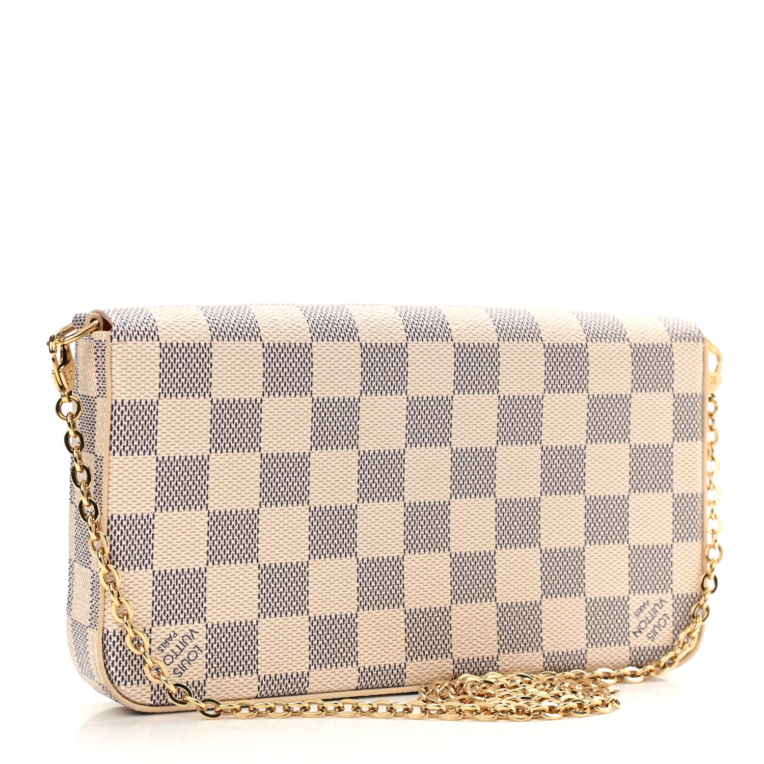 Louis Vuitton Damier Azur Pochette Felicie Chain Wallet Rose Ballerine 4 of 11
