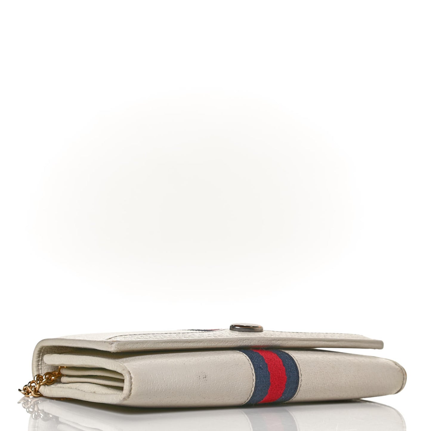 Textured Calfskin Web Ophidia Wallet On Chain Mystic White