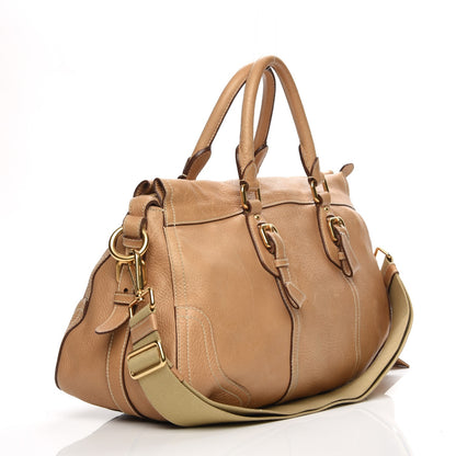 Prada Cervo Deerskin Shopping Satchel Naturale 4 of 9