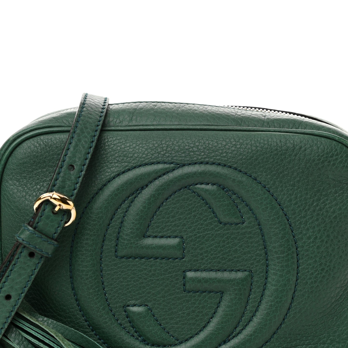 Pebbled Calfskin Small Soho Disco Bag Emerald Green