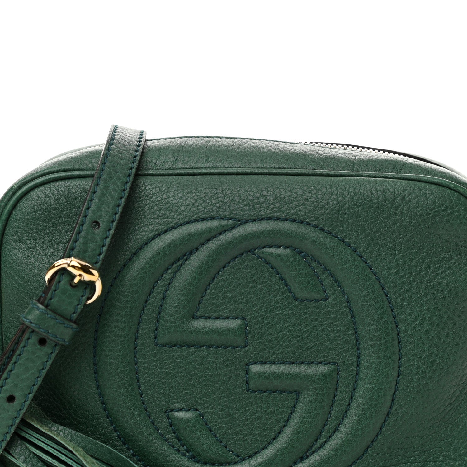 Gucci Pebbled Calfskin Small Soho Disco Bag Emerald Green 8 of 10