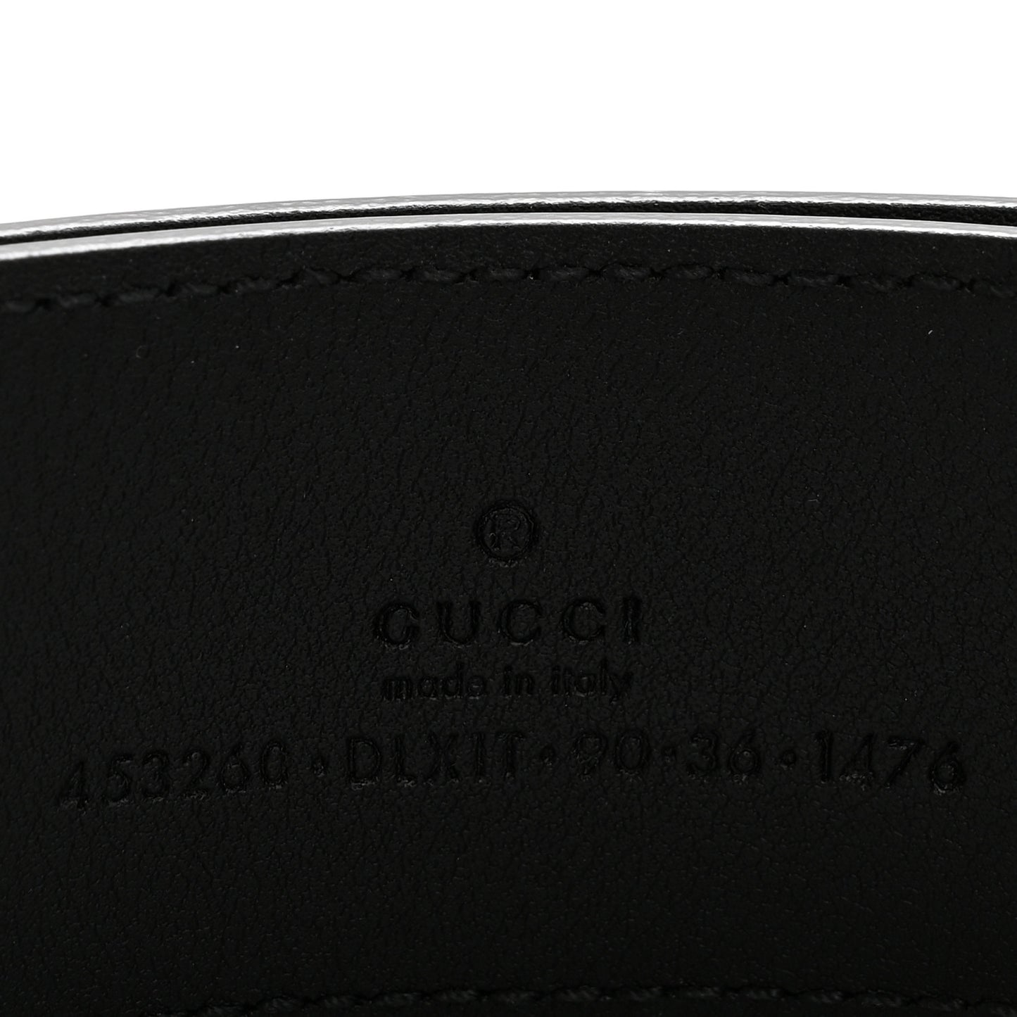 Moon Calfskin Pearl Double G 40mm Belt 90 36 Black Cream