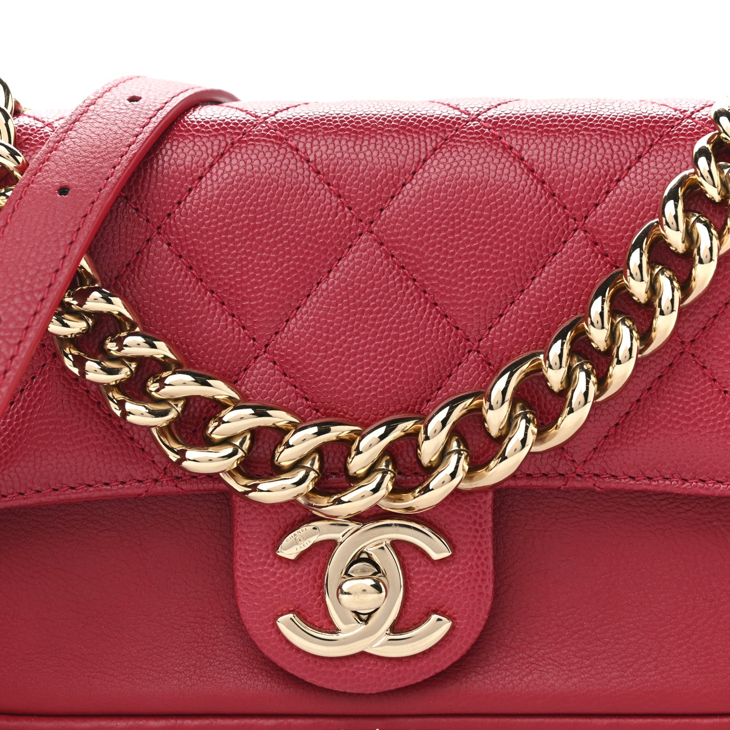 Chanel Caviar Quilted Mini Studded Flap Red 8 of 12