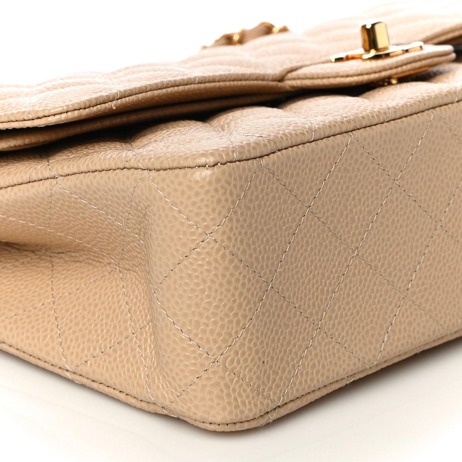 Chanel Caviar Quilted Medium Double Flap Beige Clair 5 of 10