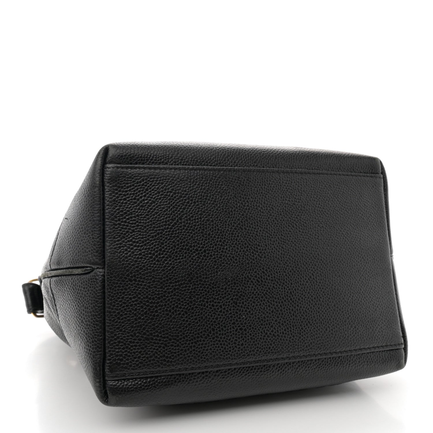 Chanel Caviar Logo Drawstring Bucket Bag Black 5 of 11