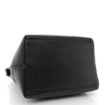 Chanel Caviar Logo Drawstring Bucket Bag Black 5 of 11