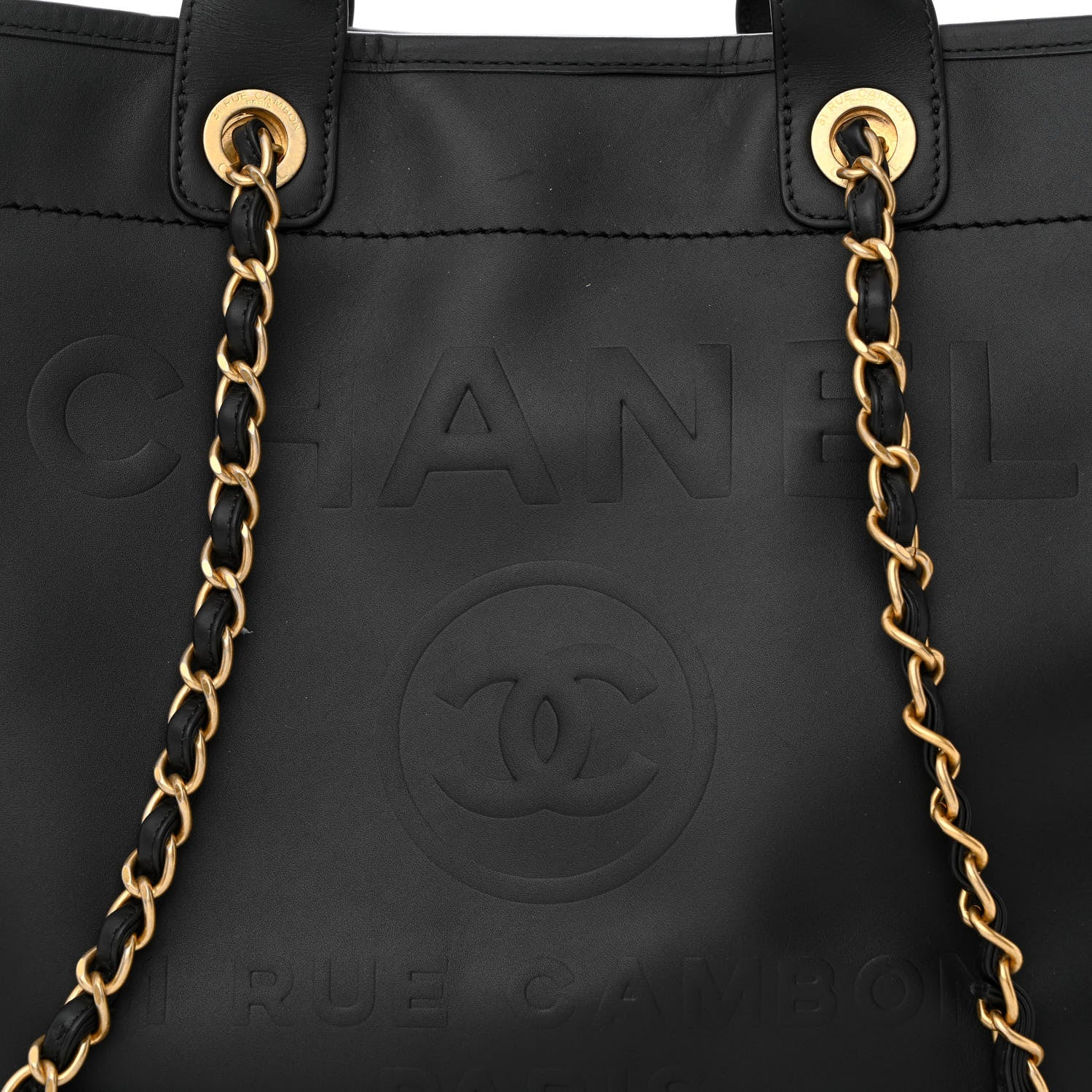 Chanel Calfskin Medium Deauville Tote Black 8 of 13