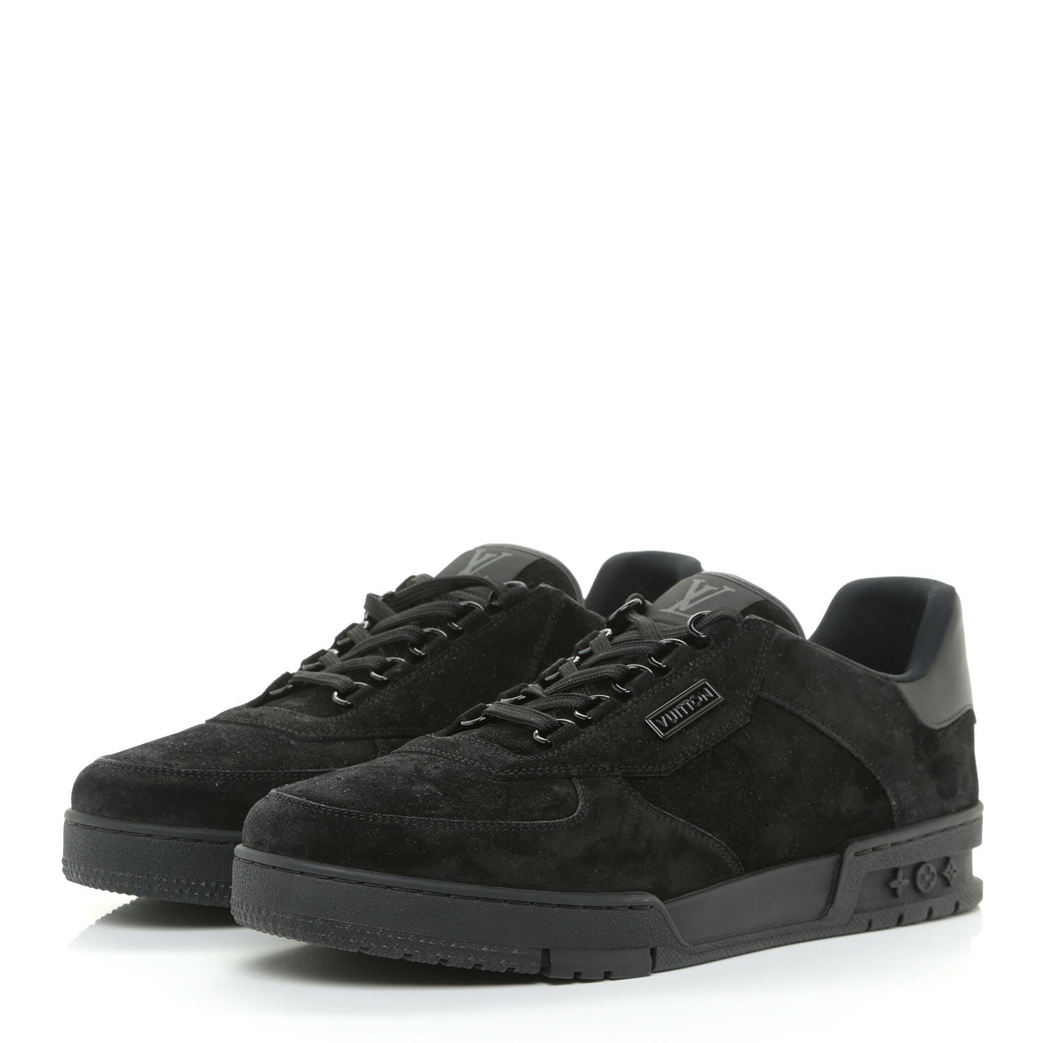 Louis Vuitton Suede Mens LV Trainer Sneakers 9 Black 3 of 15