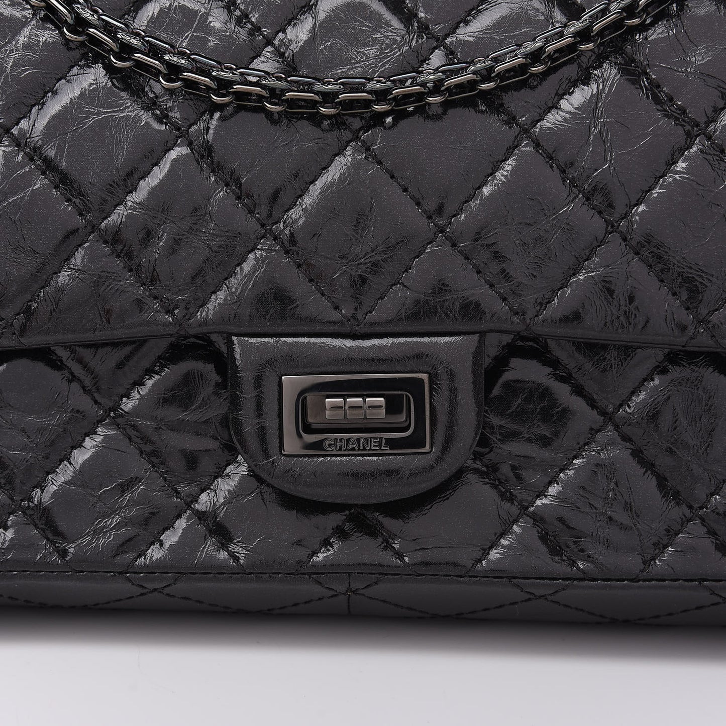 Glazed Calfskin Quilted 2.55 Reissue 226 Flap So Black