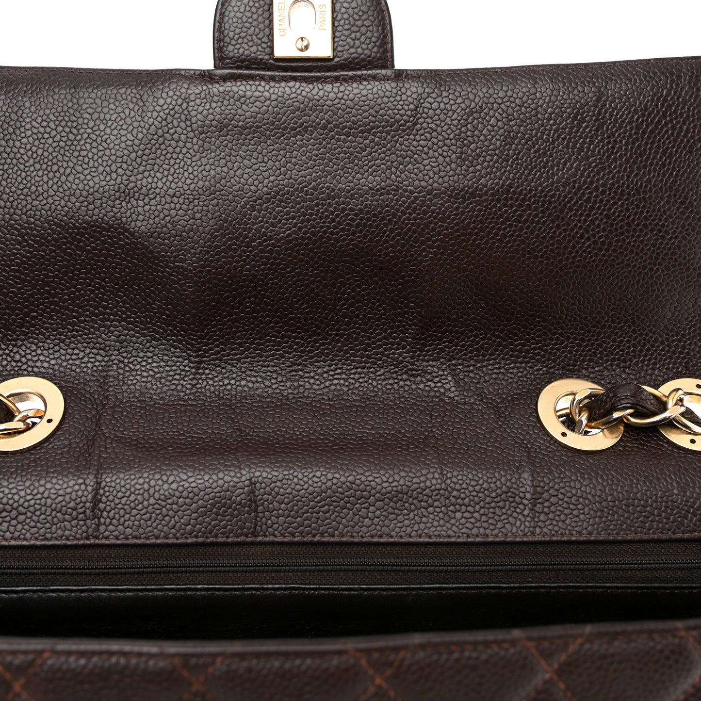 Caviar Quilted Jumbo Single Flap Brown