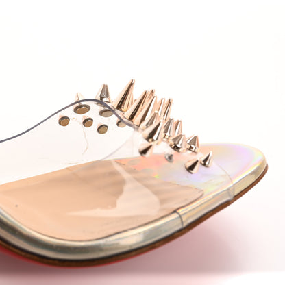 Christian Louboutin PVC Specchio Nappa Laser Barbarissima Sandals 36.5 Nude 10 of 12