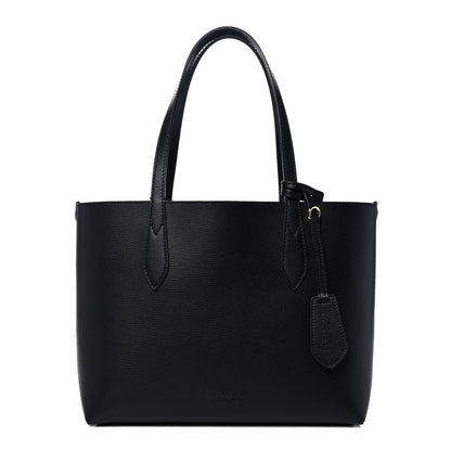 Burberry Grainy Calfskin Haymarket Check Medium Reversible Tote Black 2 of 13