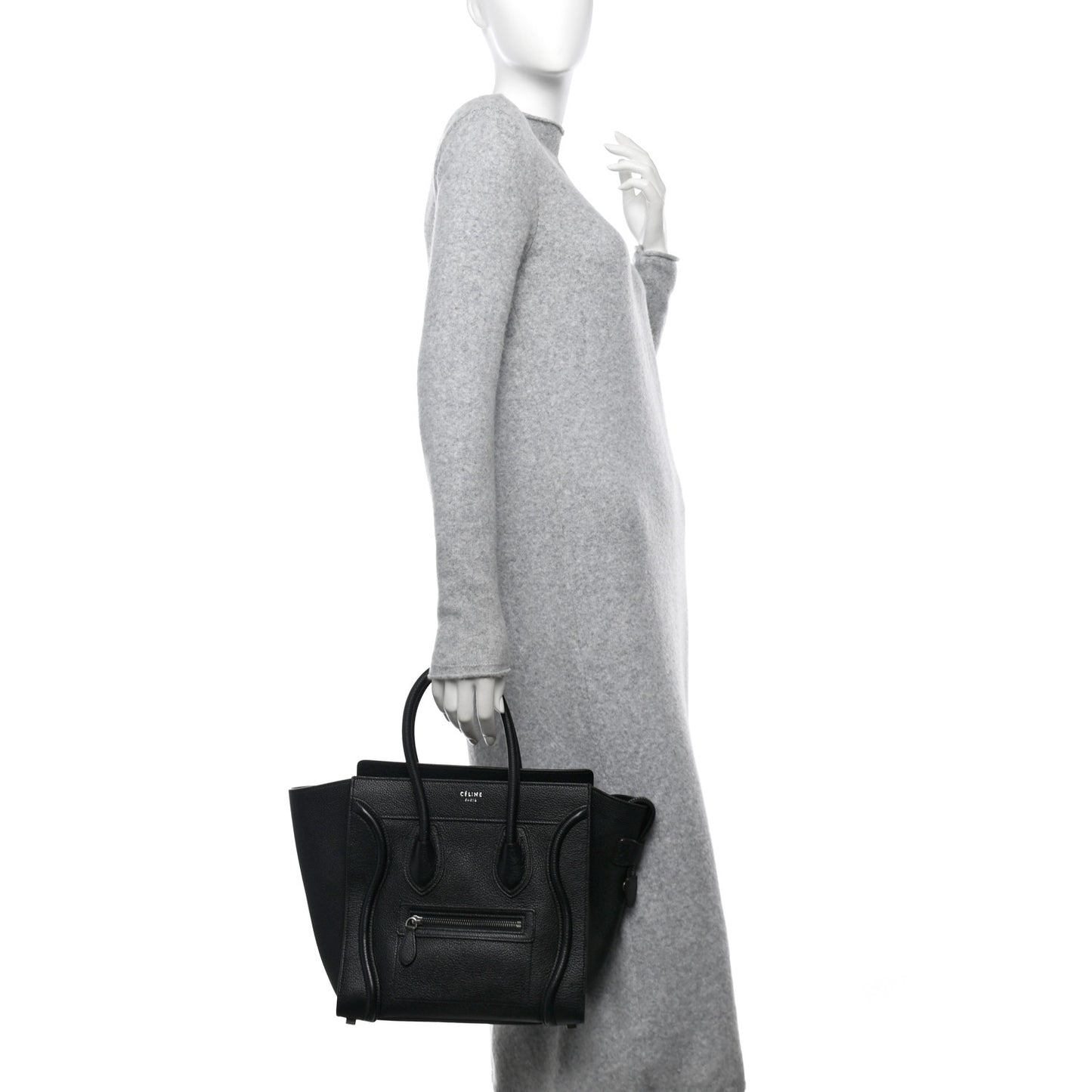Drummed Calfskin Micro Luggage Black
