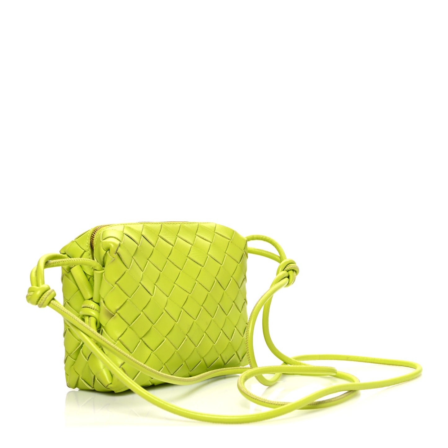 Nappa Intrecciato Mini Loop Camera Bag Acid Kiwi