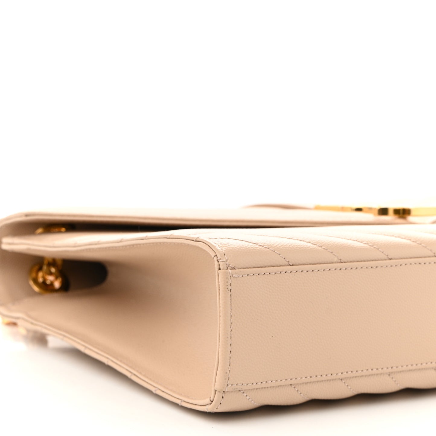 Grain De Poudre Matelasse Chevron Large Monogram Satchel Nude Powder