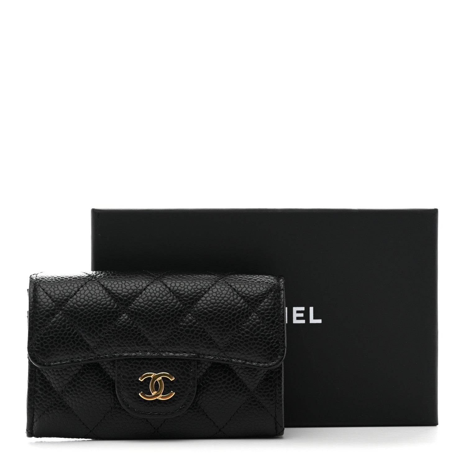 Chanel Caviar Quilted Flap Card Holder Wallet Black 9 of 9