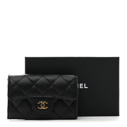 Chanel Caviar Quilted Flap Card Holder Wallet Black 9 of 9