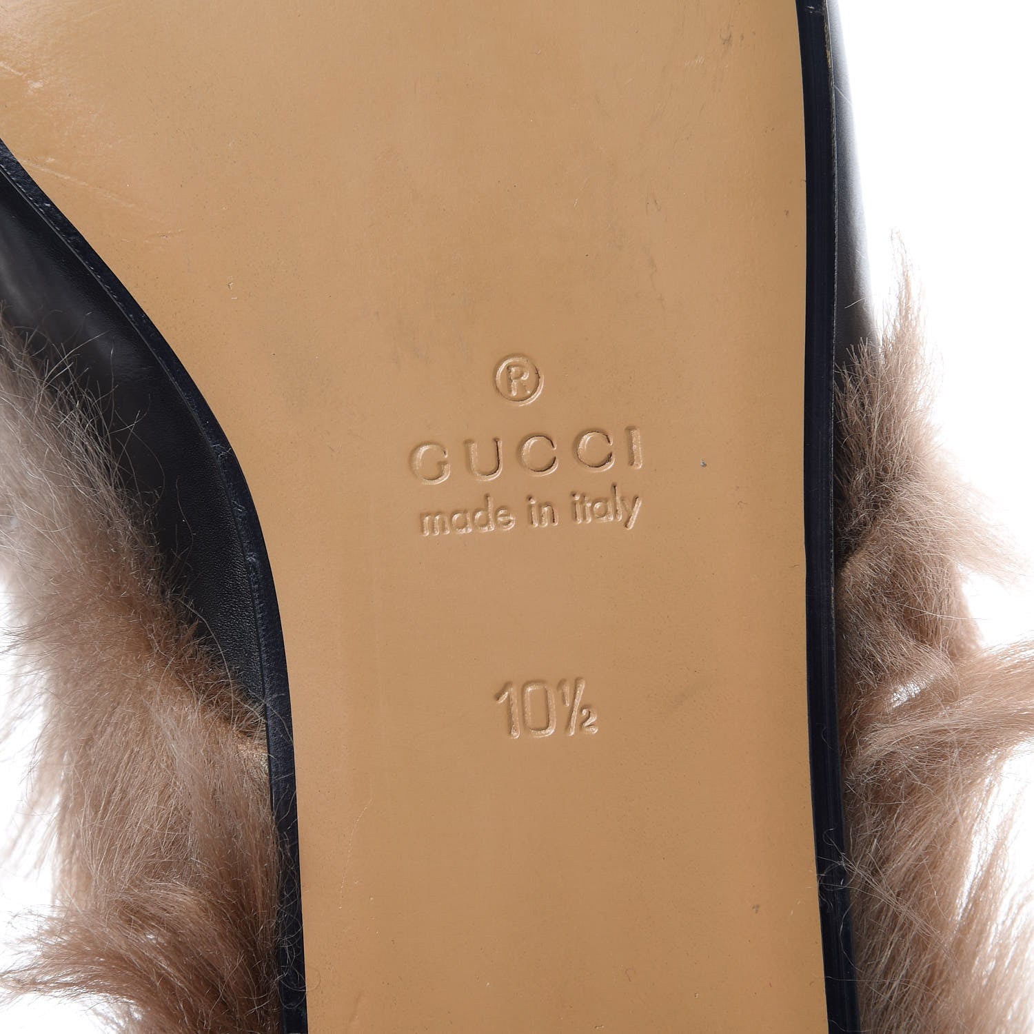 Gucci Calfskin Fur Mens Princetown Slippers 10.5 Black 6 of 10