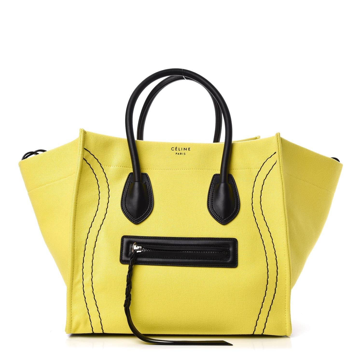Celine Cotton Canvas Medium Phantom Luggage Yellow 1 of 8