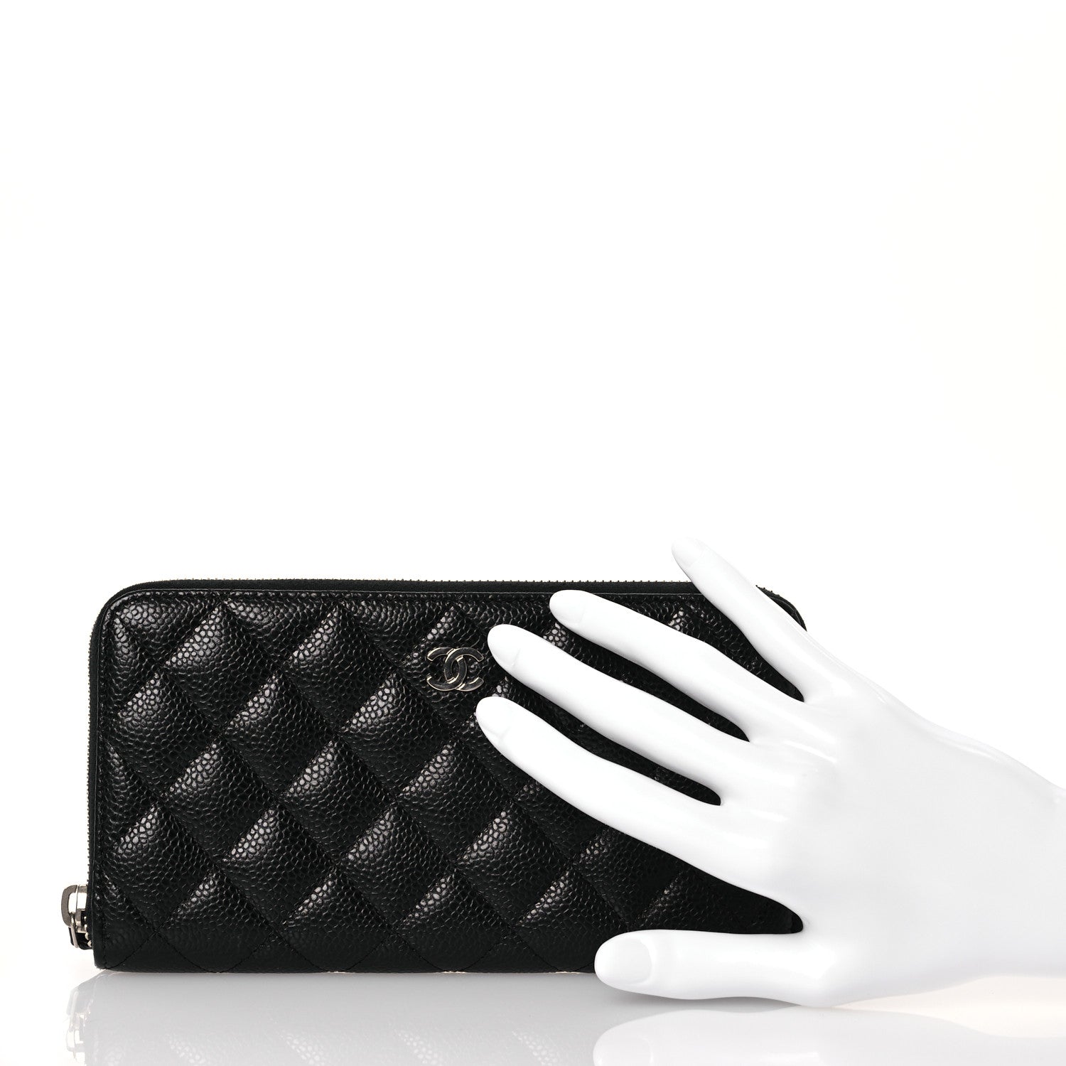 Chanel Caviar Quilted Large Gusset Zip Around Wallet Black 2 of 17