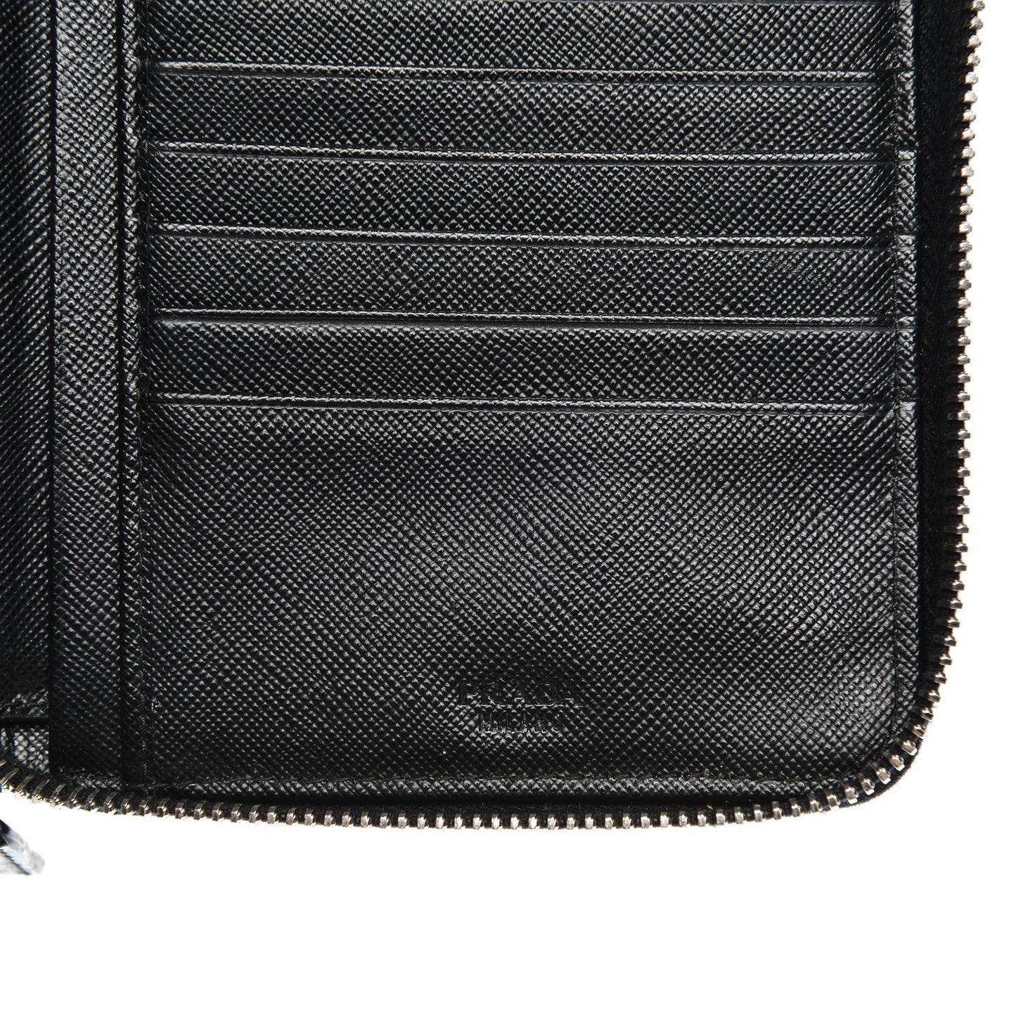 Saffiano Large Zip Around Travel Wallet Nero Black
