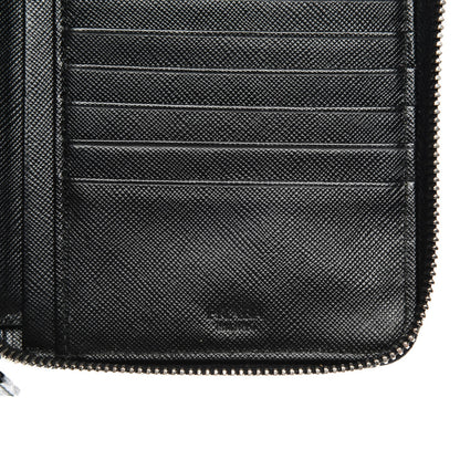 Prada Saffiano Large Zip Around Travel Wallet Nero Black 6 of 10