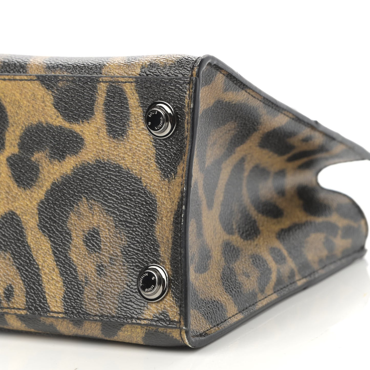 Canvas Calfskin Wild Animal Print City Steamer EW Marron